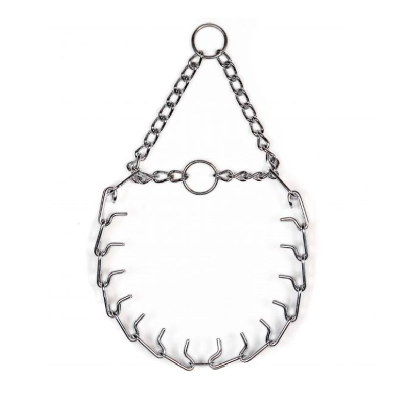 ULTRA-PLUS Chrome Plated Prong Collar with Center-Plate, 2 O-rings and Assembly Chain (3.0 mm x 240 in / 50 cm) Herm Sprenger